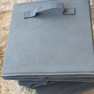 Gray fabric storage boxes